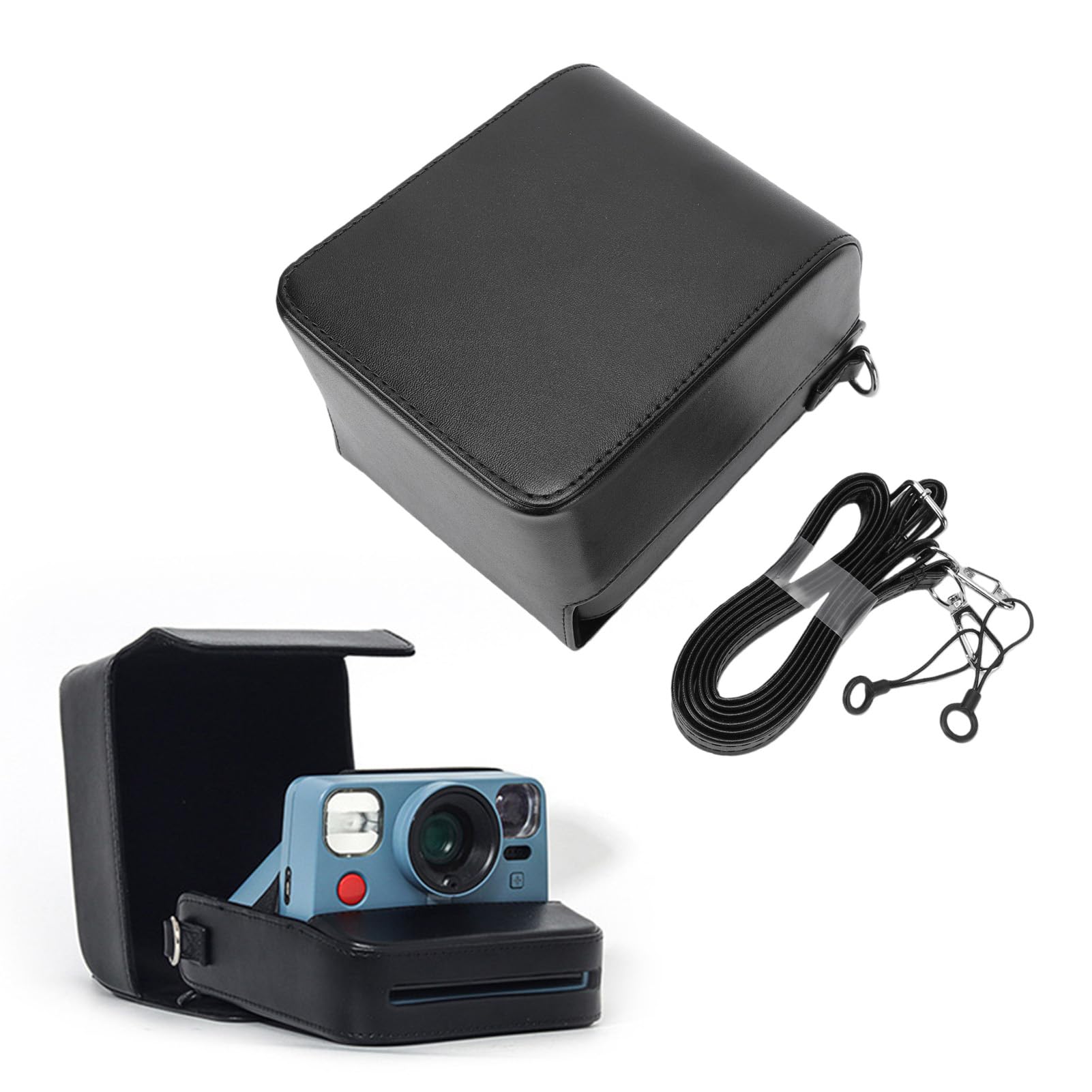 Annadue Custodia Rigida per Fotocamera Now 2, Custodia Protettiva per Fotocamera a Pellicola Istantanea Rigida per Gen 2/3a, Strato in Pelle PU EVA Fodera in Morbido Velluto, Nero