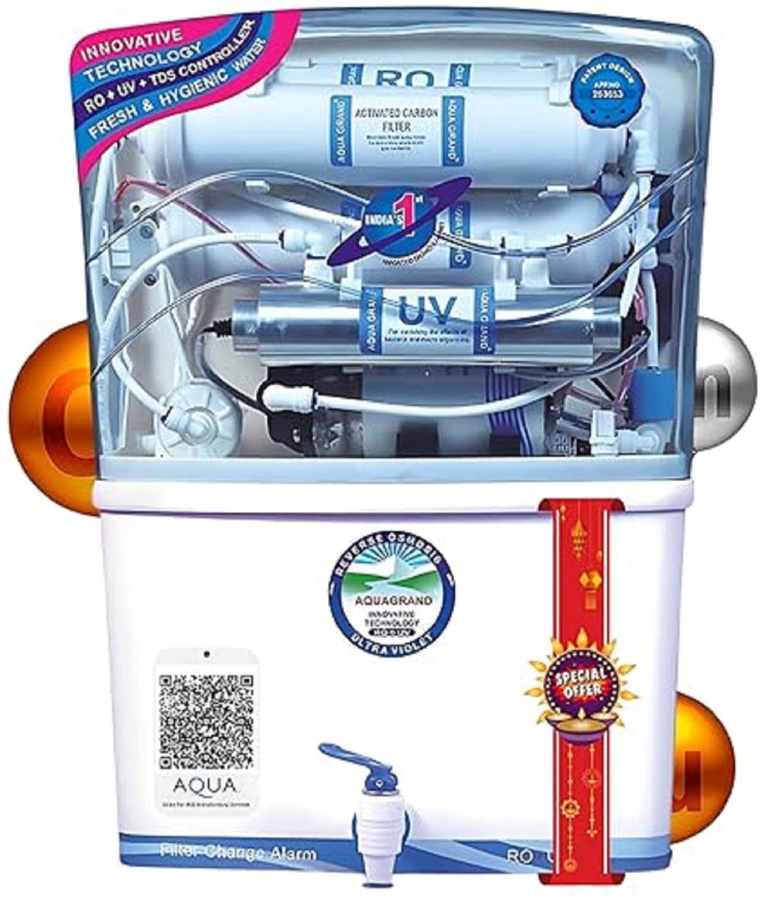 Aquafix Grand Plus 4 in 1 Copper technology RO Water Purifier with UV, UF, TDs Adjuster and Fully Automatic Function, 12 Liter, White (B0DHD4G44Y) Amazon Price History, Amazon Price Tracker