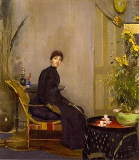 ZhiChengHflBM Famous Picture Poster Painting Print Poster Mrs. L. A. Abrahams by Tom Roberts Vintage Painting Print for Home Decor 60x90cm