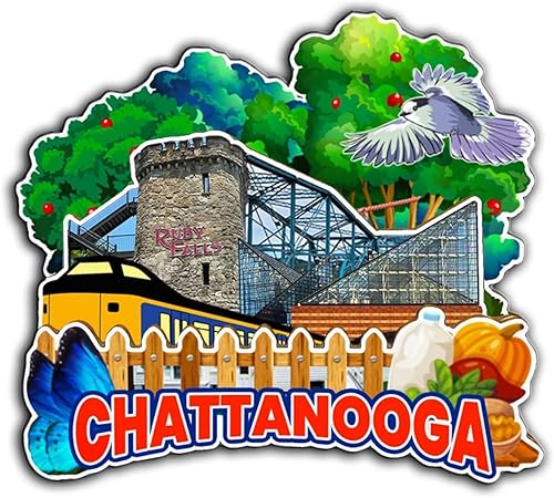 Chattanooga - Imán de madera para nevera de Tennessee USA 3D, monumentos de viaje, coleccionables, recuerdos, decoración hecha a mano -3082