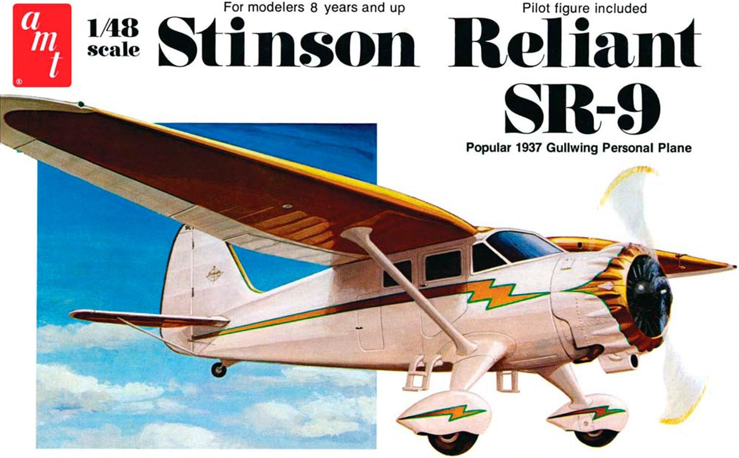 amt 1/48 stinson reliant airplane- Multi color