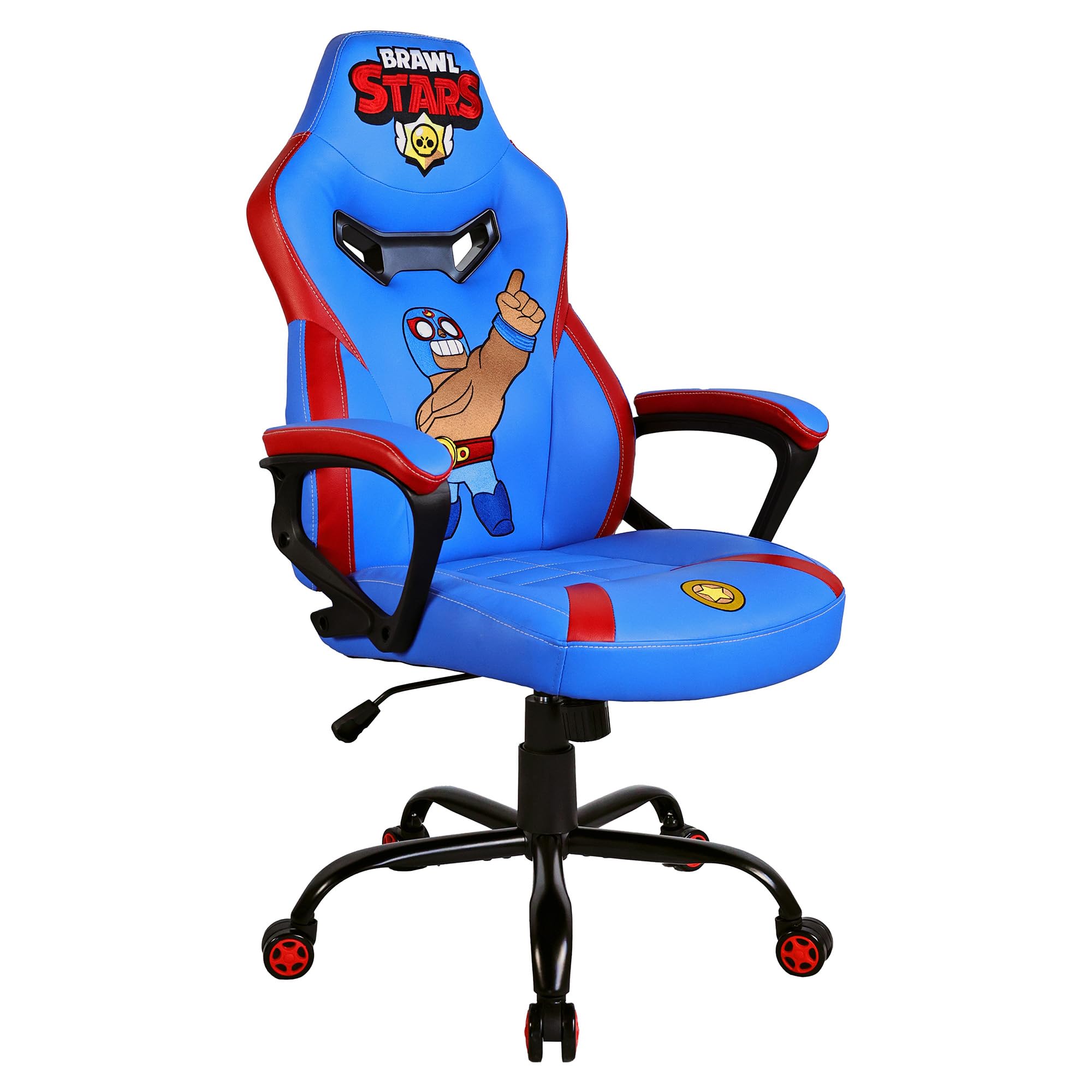 SUBSONIC - Sedia da Gioco Brawl Stars El Primo per Bambini e Ragazzi - Poltrona da Ufficio Ergonomica con Dchiuma ad Alta Densità, Meccanismo Basculante e Comodi Braccioli - Altezza Regolabile - Blu