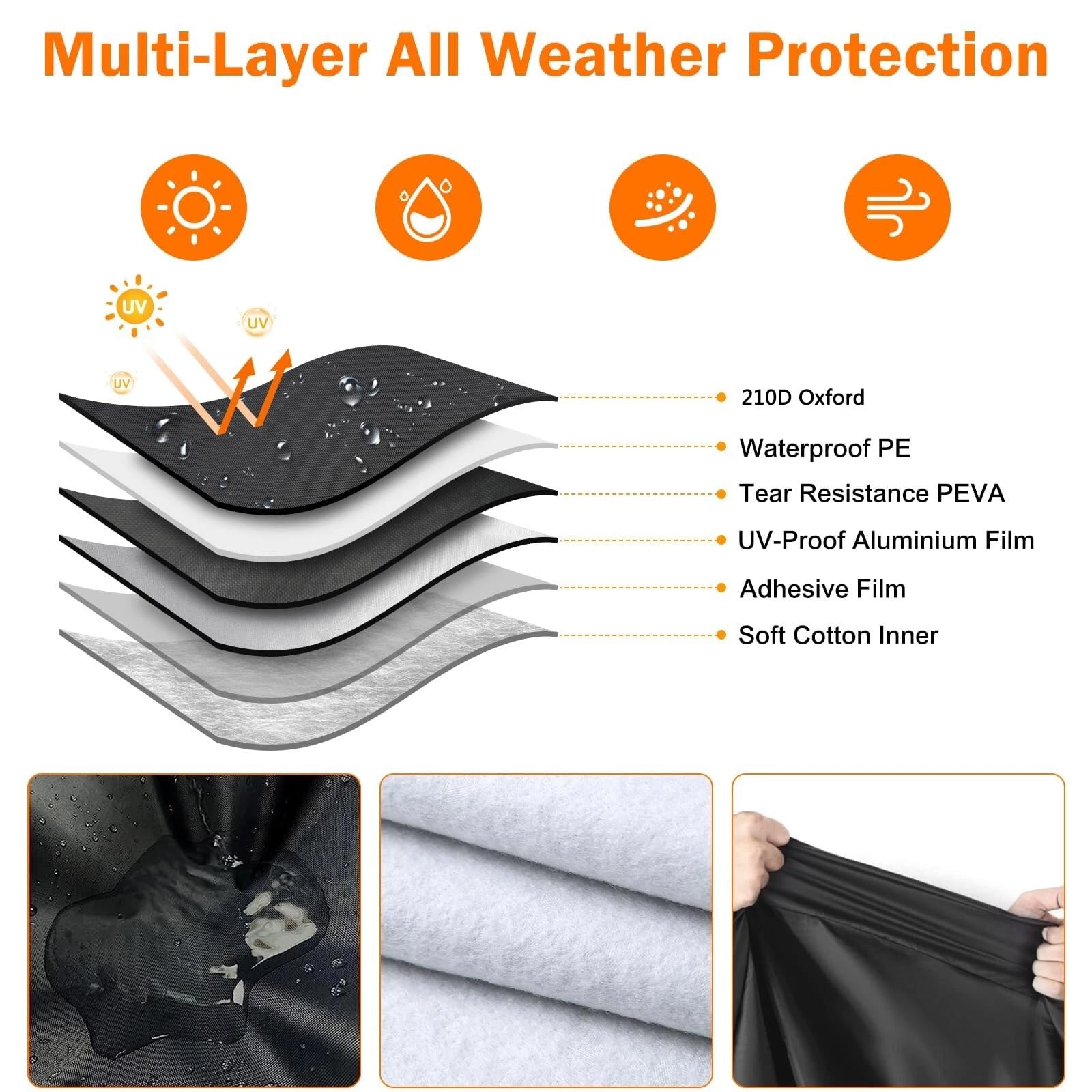 Bâche de protection imperméable durable Oxford 420D pour hamac d'extérieur 370 x 140 x 93 cm avec cordon de serrage Noir Protection de jardin