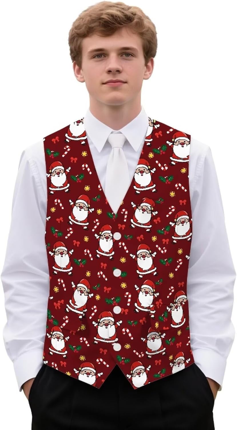 Slim Fit Suit Vest for Men Formal Business Dress Vests Sleeveless V Neck Waistcoats with Pockets