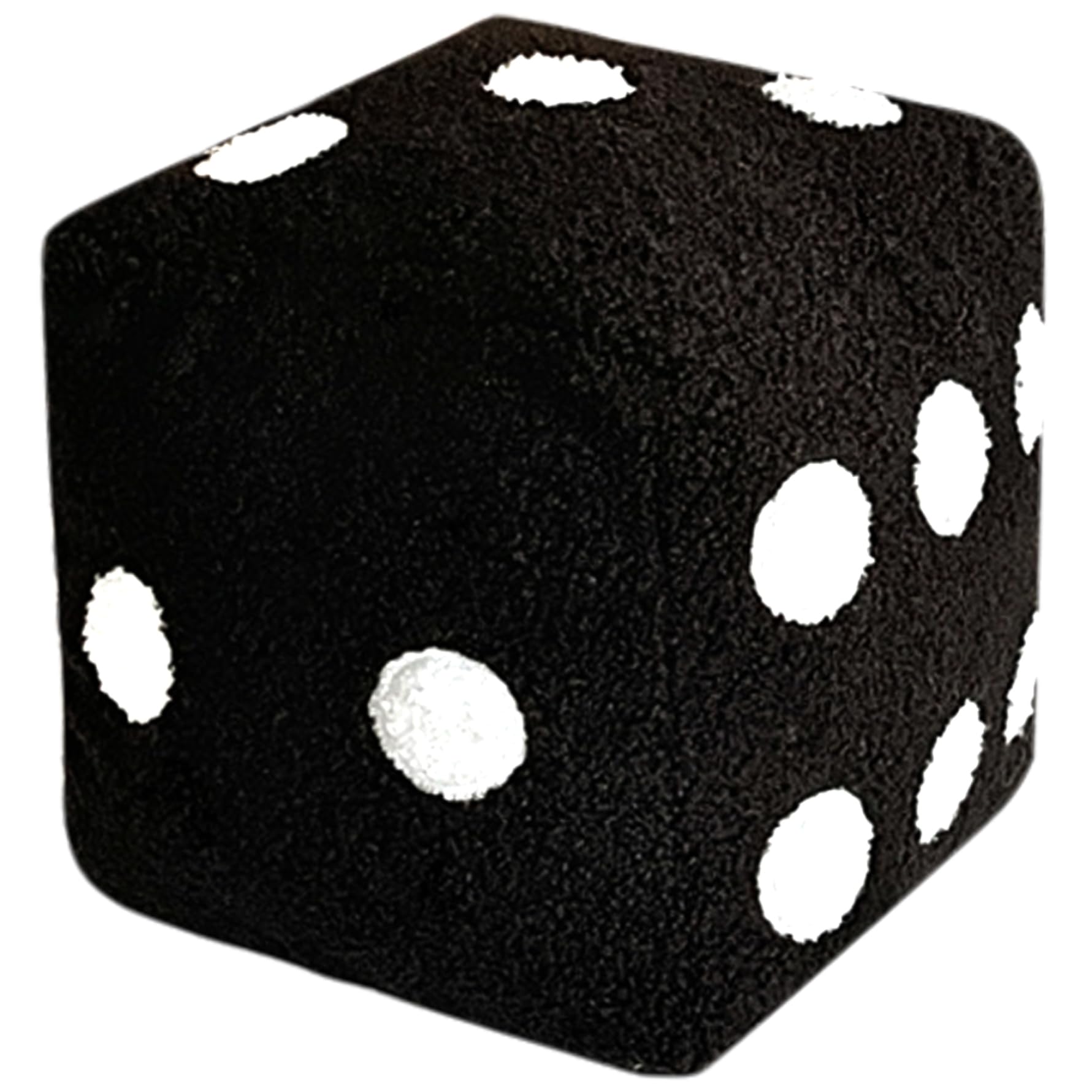 Dice Pillow 8x8" Cute Plush Dice Toy with Loop Velvet & Comfortable Stuffed Big Throwable Creative & Fun Decor for Home Bedroom, Sofa, Coffee Shop Decoration, Black