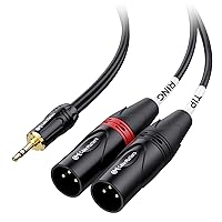Vista 8 de Cable Matters Cable TRS a 2 XLR de 0.138 in de 1/8 de pulgada de 3 pies, macho a macho Aux a Dual XLR Breakout Cable