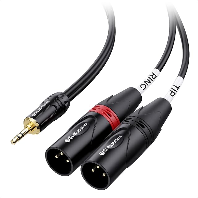 Cable Matters 3 5mm 1 8 Inch TRS to 2 XLR Cable 6 ft Male to Male Aux