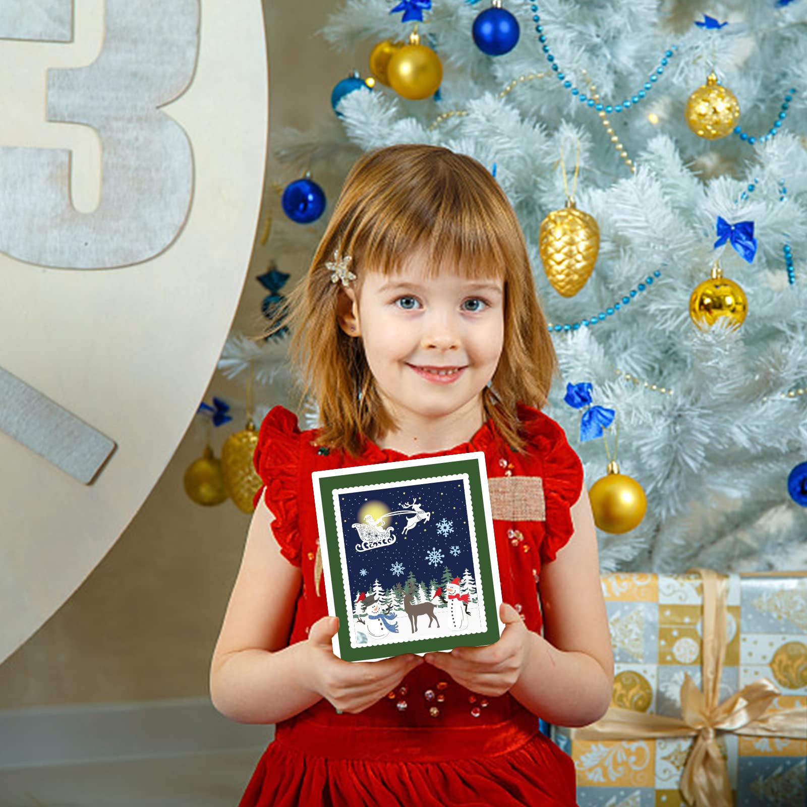 GLOBLELAND Set Fustelle E Timbri Natalizi - Babbo Natale, Renne, Pupazzo Di Neve, Fiocchi, Per Scrapbooking E Biglietti