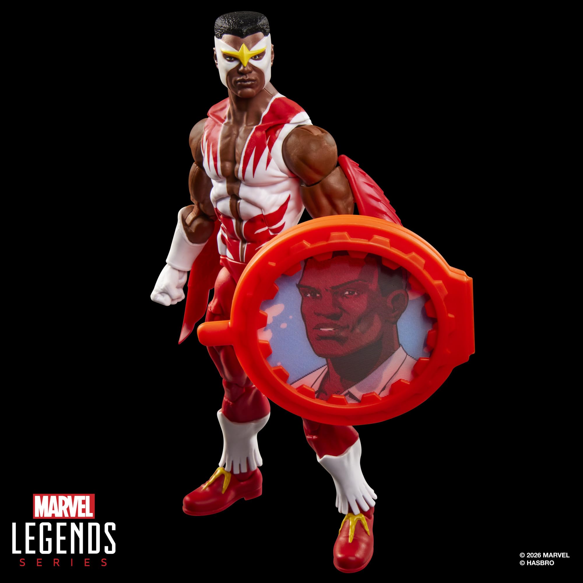 Marvel Legends Series, Secret Wars, Marvel’s Falcon, Figura Retro Coleccionable de 15 cm con Escudo lenticular, Inspirada en los cómics del Capitán América