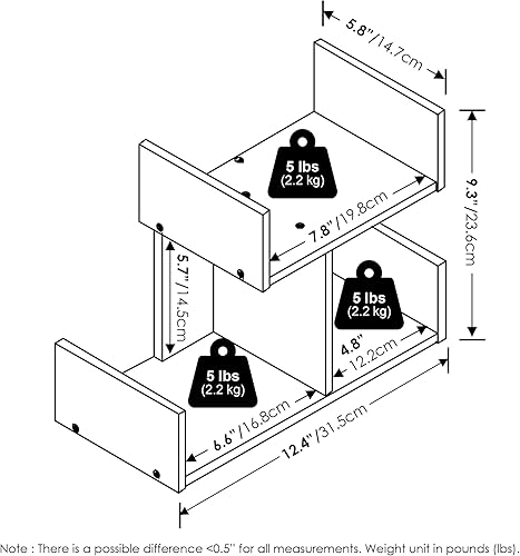 Vista 18 de Furinno Hermite - Estantería organizadora para escritorio, color espresso