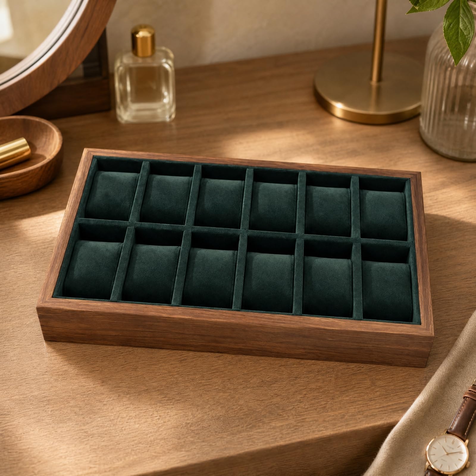 Organizador Joyas Acolchado Banja Organizadora Relojes Resisn Connedor Almacenamiento Joyas para Tocador, Cómoda,