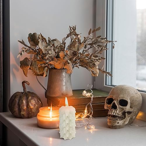 Miniatura 6 de Nuanchu Portavelas espeluznantes con imagen de figura grande de Halloween, velas de cera de soja, decoración del hogar para Halloween, cumpleaños,