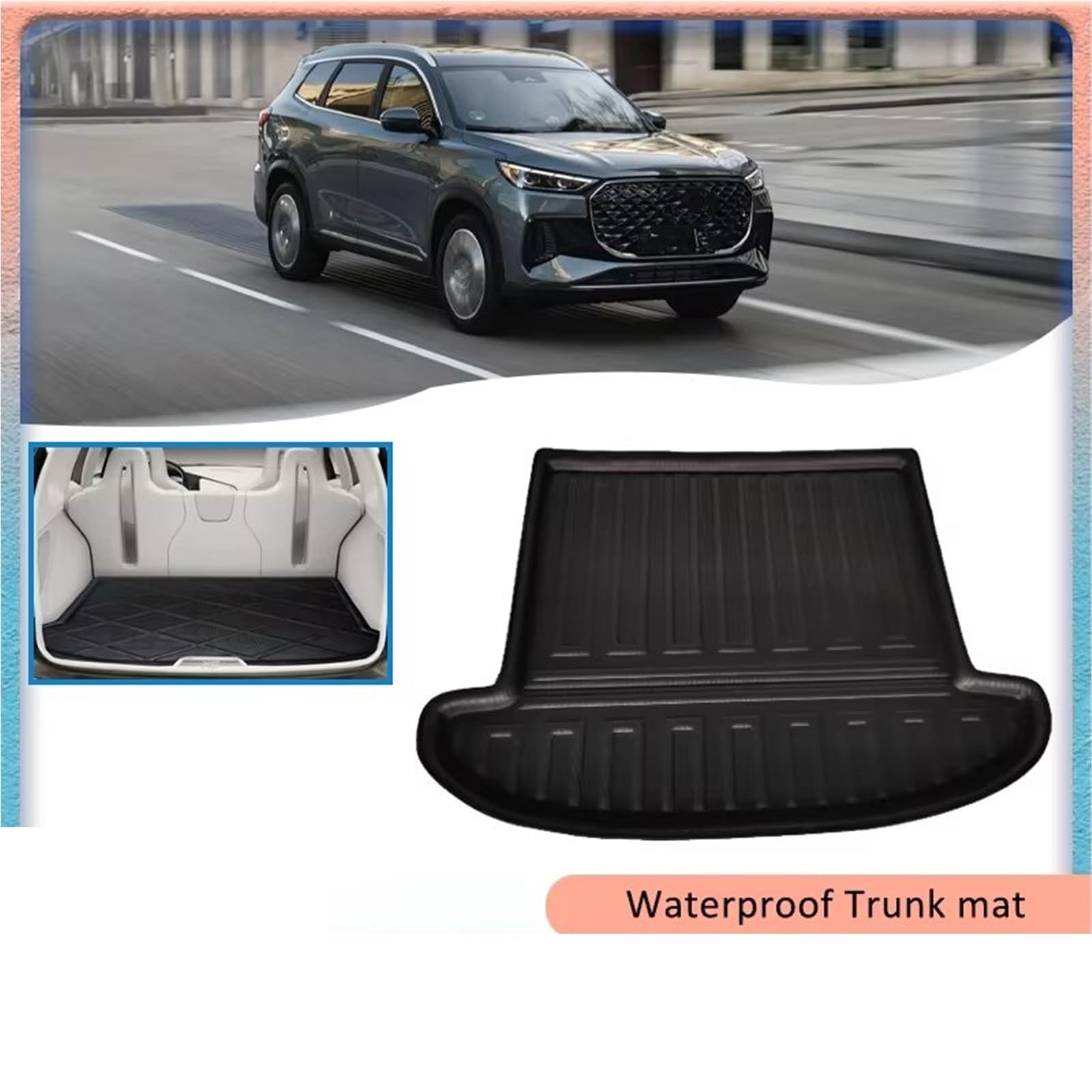 Tappeti Bagagliaio Per Ebro S800 Per Xcite Per X-Cross 8 Per Sportequipe 7 2020-2025 Tappetino Bagagliaio Rivestimento Impermeabile Pavimento Carico Vasca Baule(7 seats)
