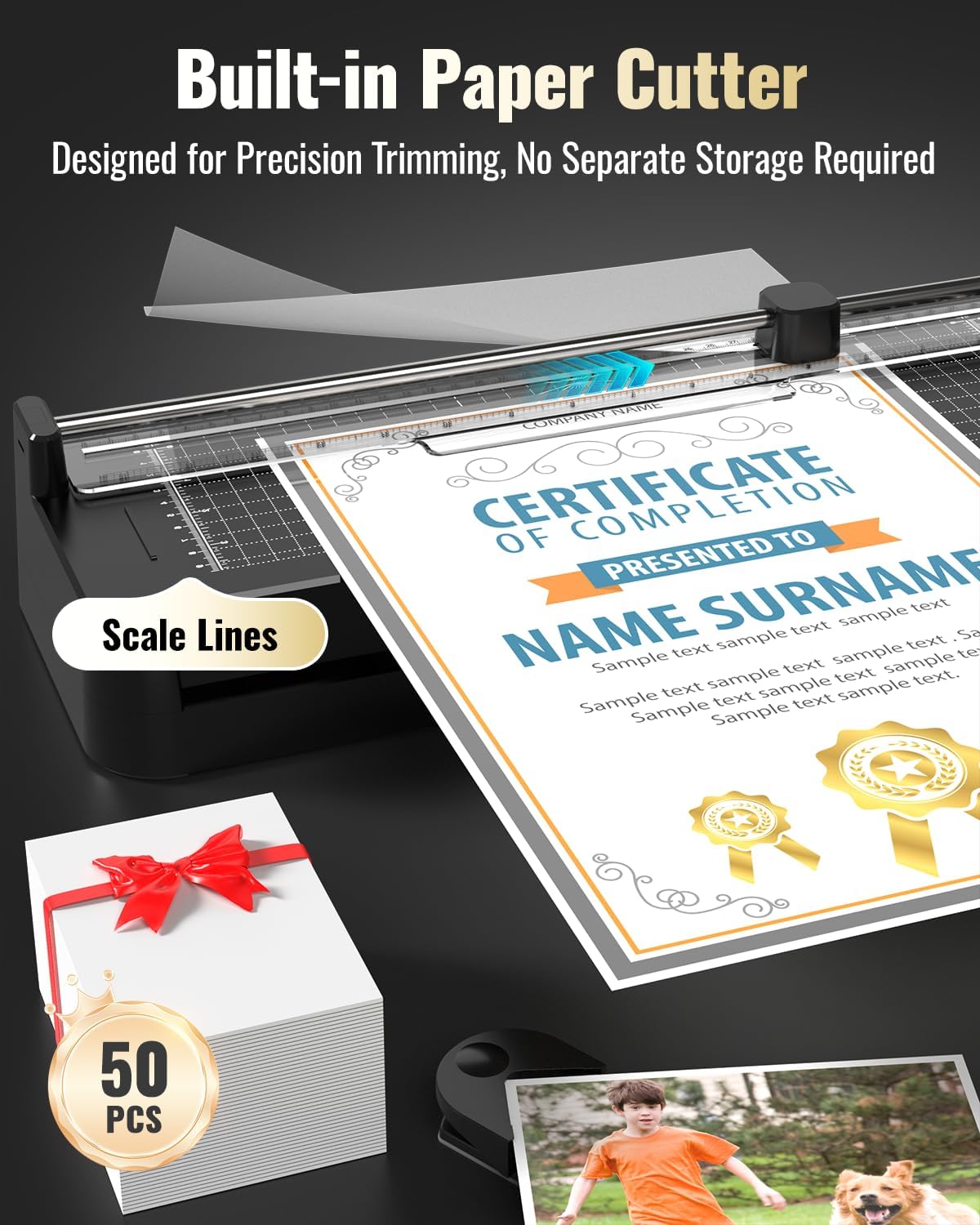 13in Laminator Machine with Sheets 50pcs + Paper Trimmer + Corner Rounder, 11x17 / ABS Anti-Jam Technology |Dual Hot and Cold Mode | 90s Fast Preheat for A3/A4/A5/A6 Home Office School Use 6 71bM+rmTasL. AC SL1500