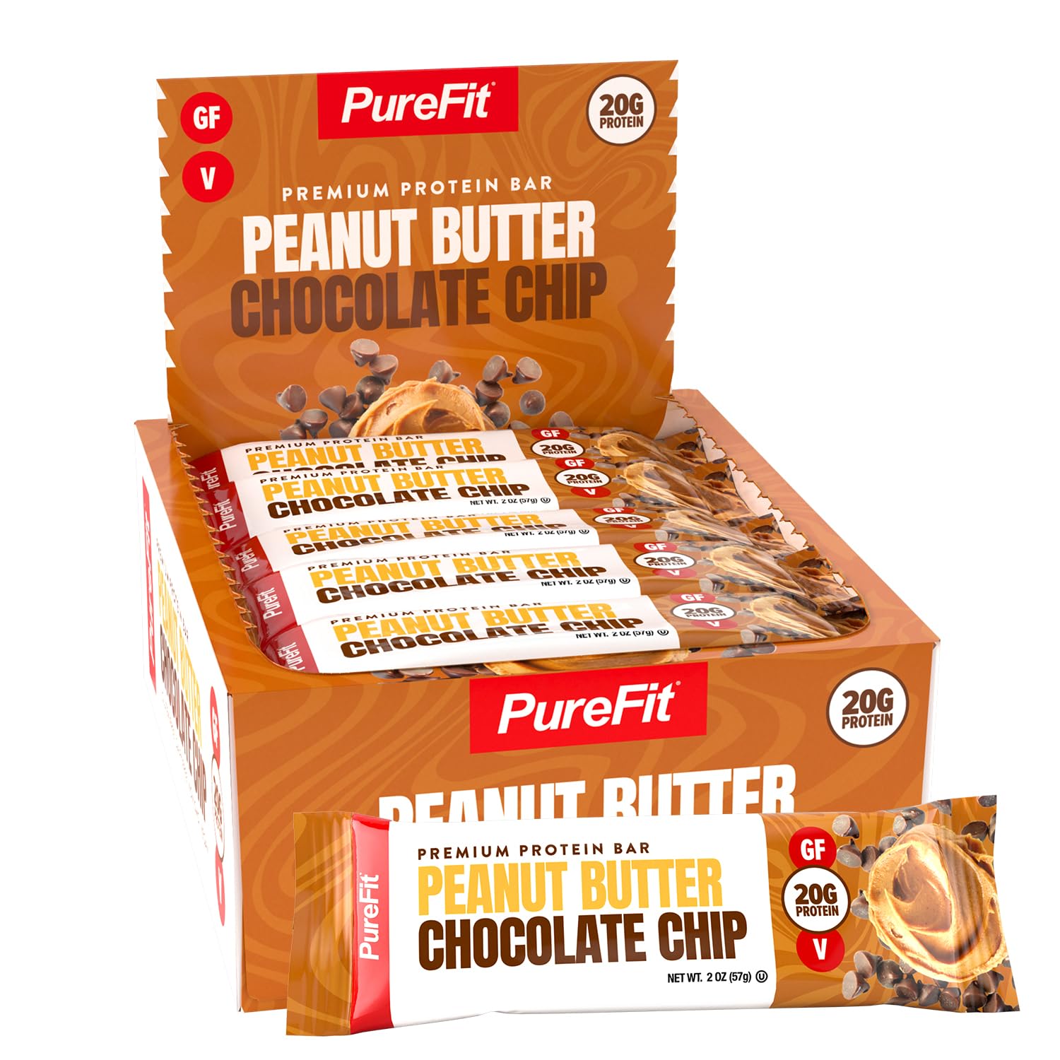 Snapklik.com : PureFit Vegan Protein Bars, Peanut Butter Chocolate Chip ...