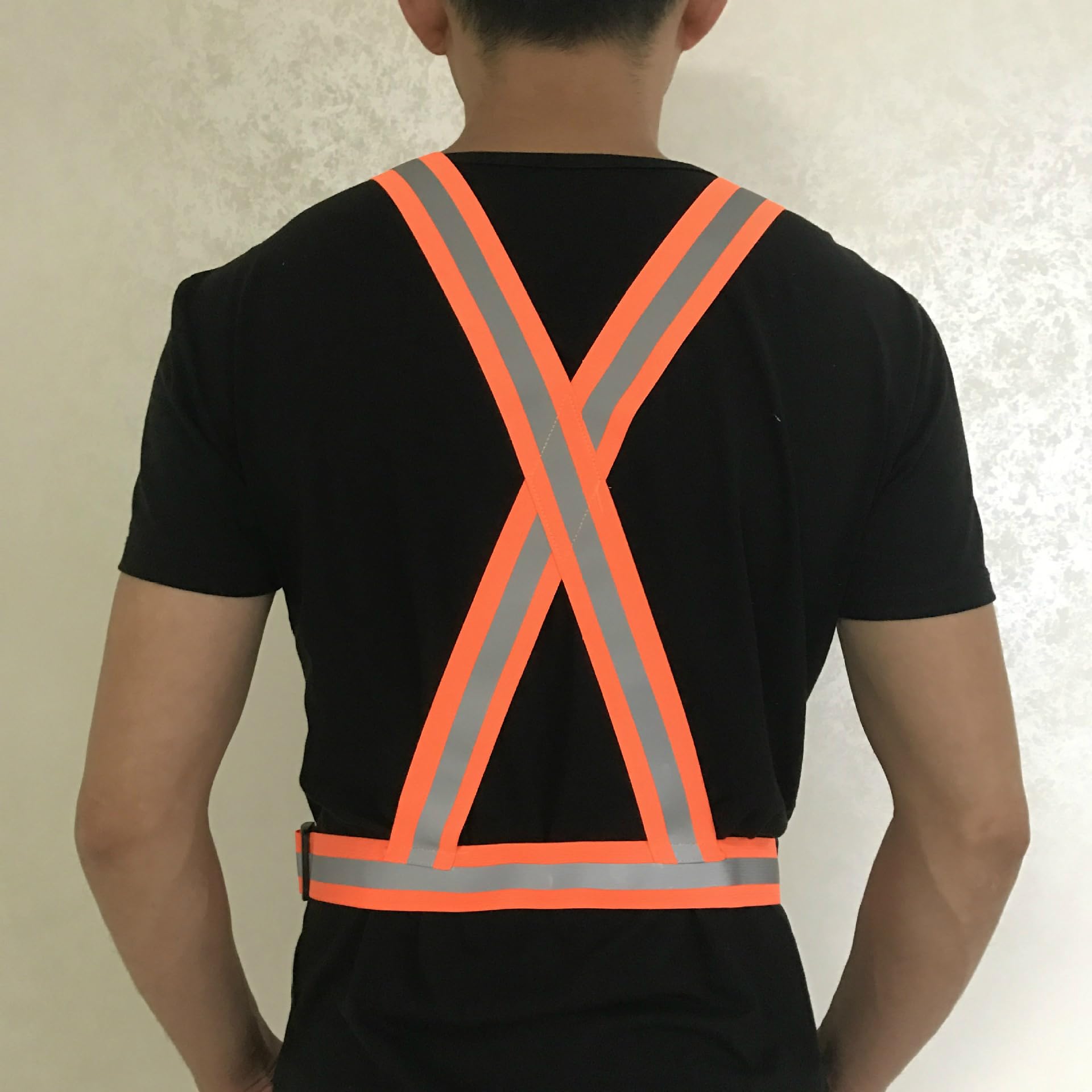 Chaleco reflectante elástico ajustable de 2 piezas con 4 cinturones reflectantes de alta visibilidad para correr por la noche, ciclismo, motociclismo, caminar, para hombres, mujeres y niños