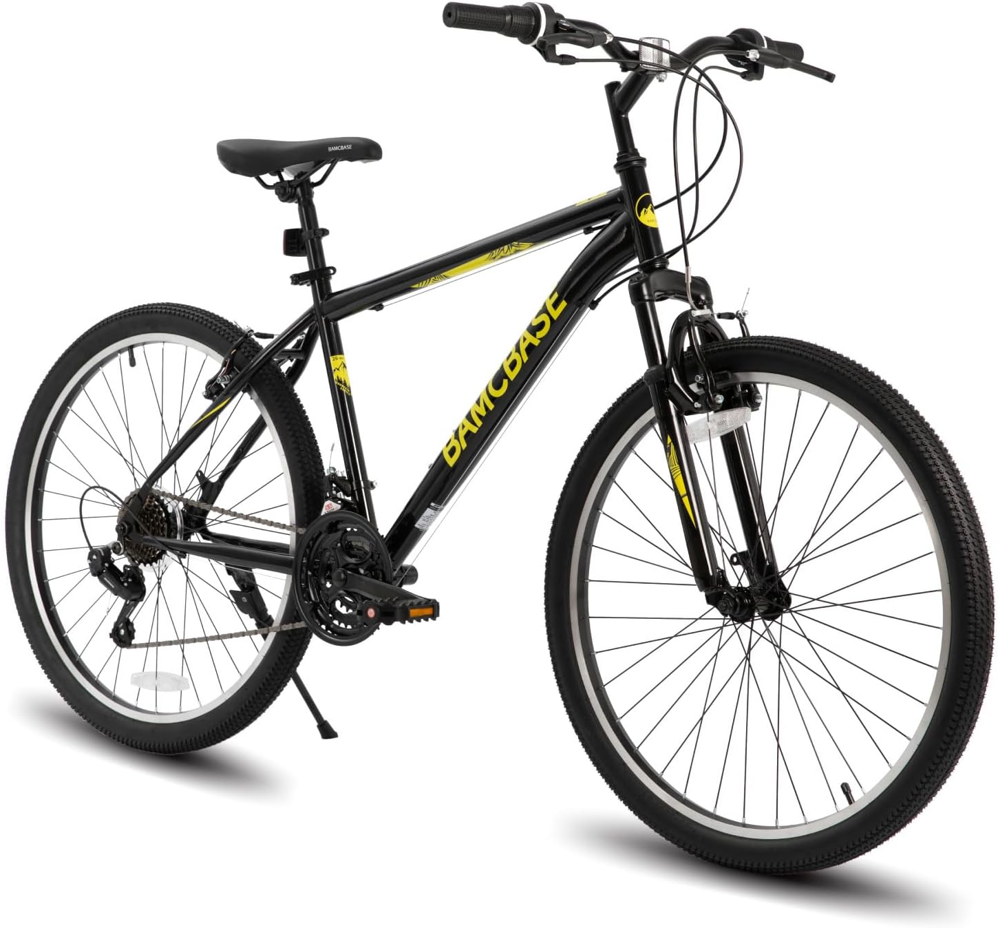 HH HILAND 27.5 Inch Mountain Bike, Mens Womens MTB with 21 Speeds, High-Tensile Steel Frame, V Brake, Hardtail Bicycle for Adults Black