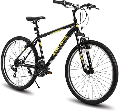 HILAND 26 27.5 29 Inch Mountain Bike, Mens Womens MTB with 21 Speeds, High-Tensile Steel Frame, V Brake, Hardtail Bicycle for Adults