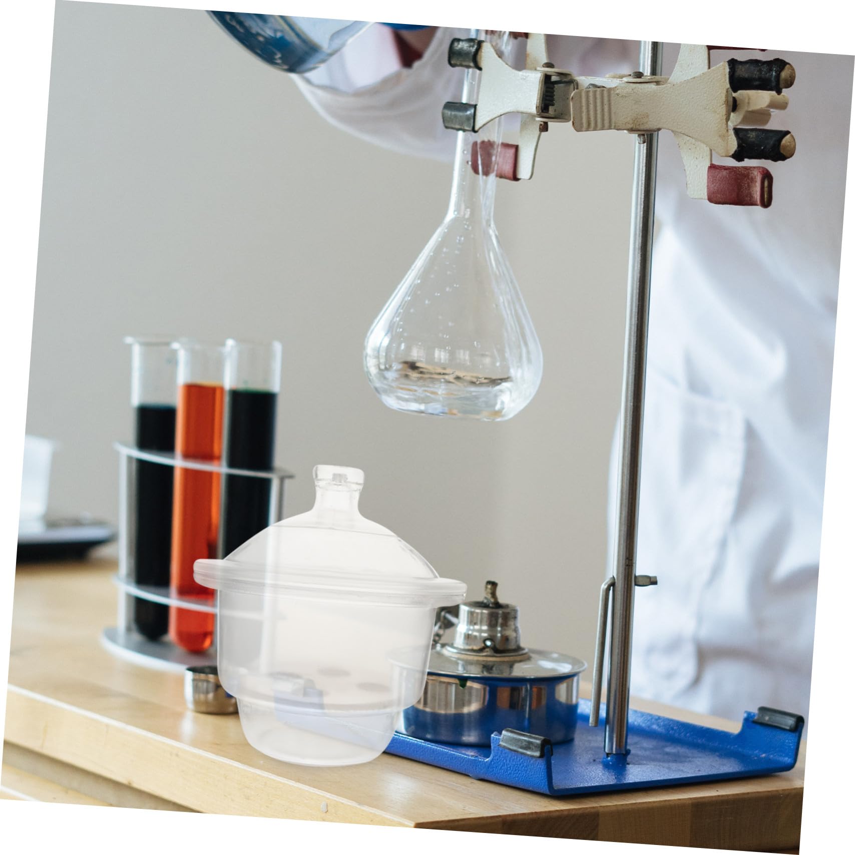 Ipetboom Desecador Al Vacío De Vidrio 208 Mm Durable y Seguro Para Laboratorio Botella Secadora Para Experimentadores Científicos