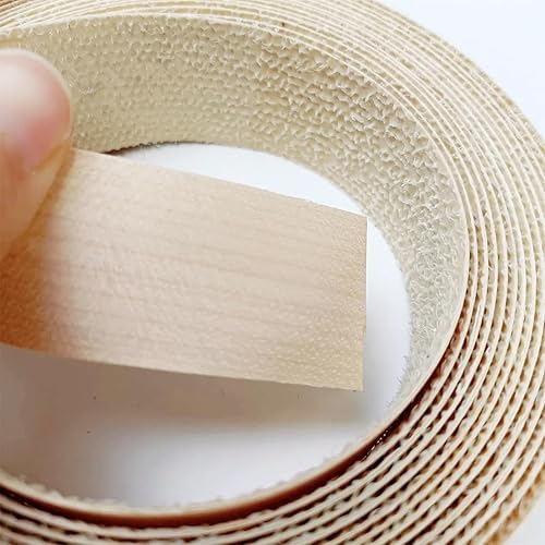 Miniatura 3 de Cinta de bandas de borde de chapa de madera de abedul real, rollo de banda de borde preglued de 1 pulgada × 13 pies con adhesivo de fusión en