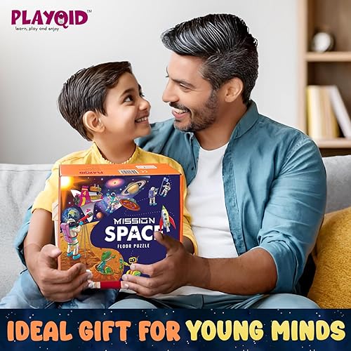 Miniatura 6 de Playqid Rompecabezas de sistema solar espacial para niños  Mission Space 48 piezas rompecabezas de piso para niños y niñas de 4 años  Rompecabezas