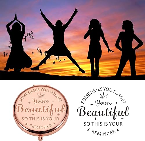 Miniatura 8 de XPENMULBOJA Regalos de Navidad para mujer, espejo de maquillaje para cumpleaños, Navidad, espejo compacto, regalos para niña, hija, mamá, amigas,