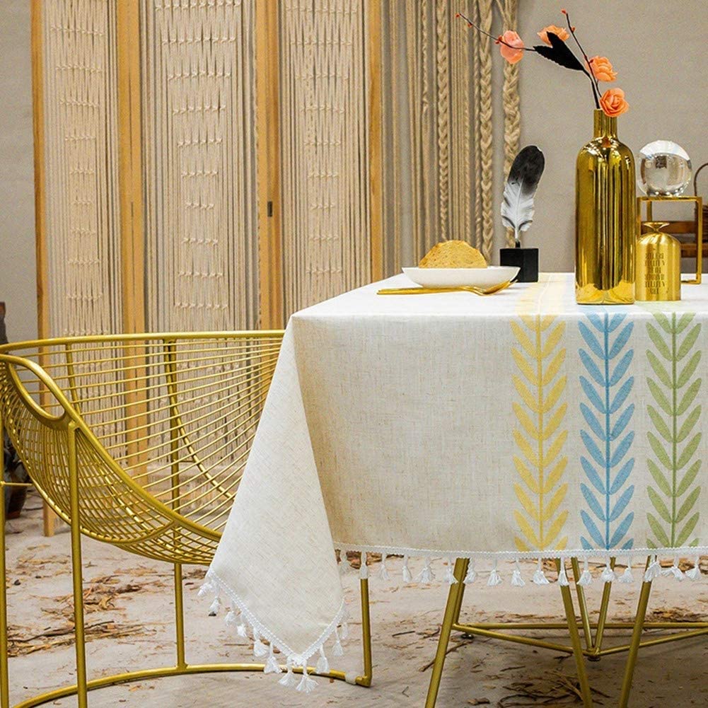Nappe de table à manger jaune 140x240 pour une décoration de fête en famille