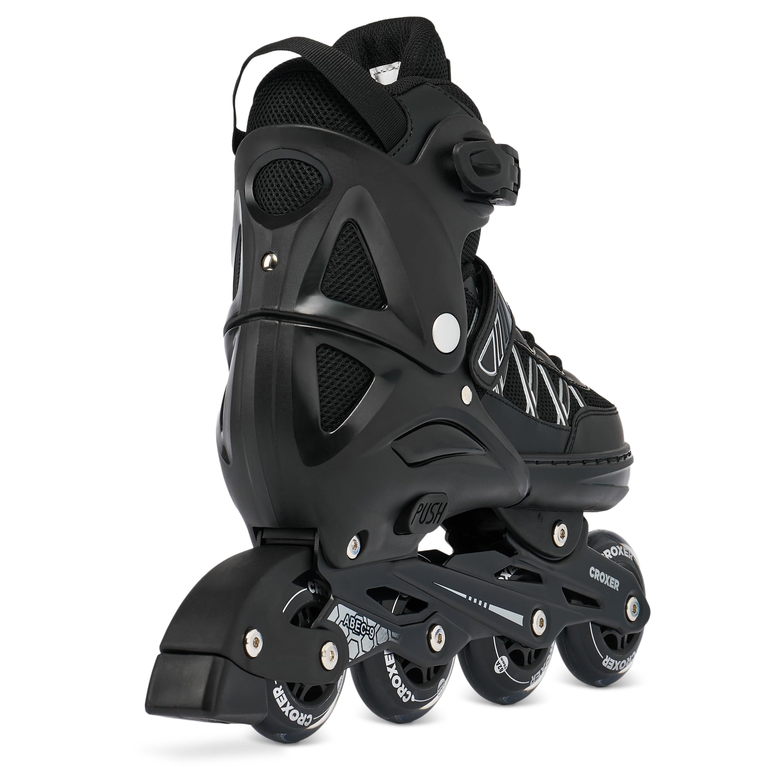 Roller en Ligne Torche du 39 au 42 Adulte Enfant Mixte Taille Ajustable Noir Croxer