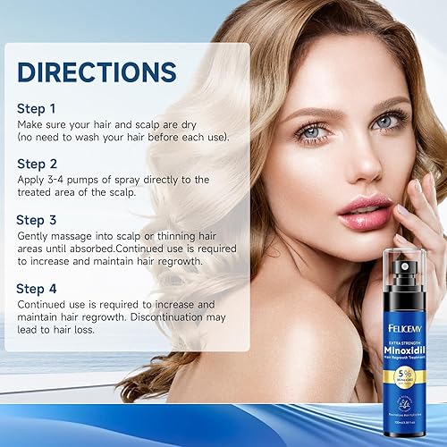 Miniatura 5 de 5% de minoxidil para el crecimiento del cabello de hombres y mujeres, spray de minoxidil para suero de crecimiento de barba, combate