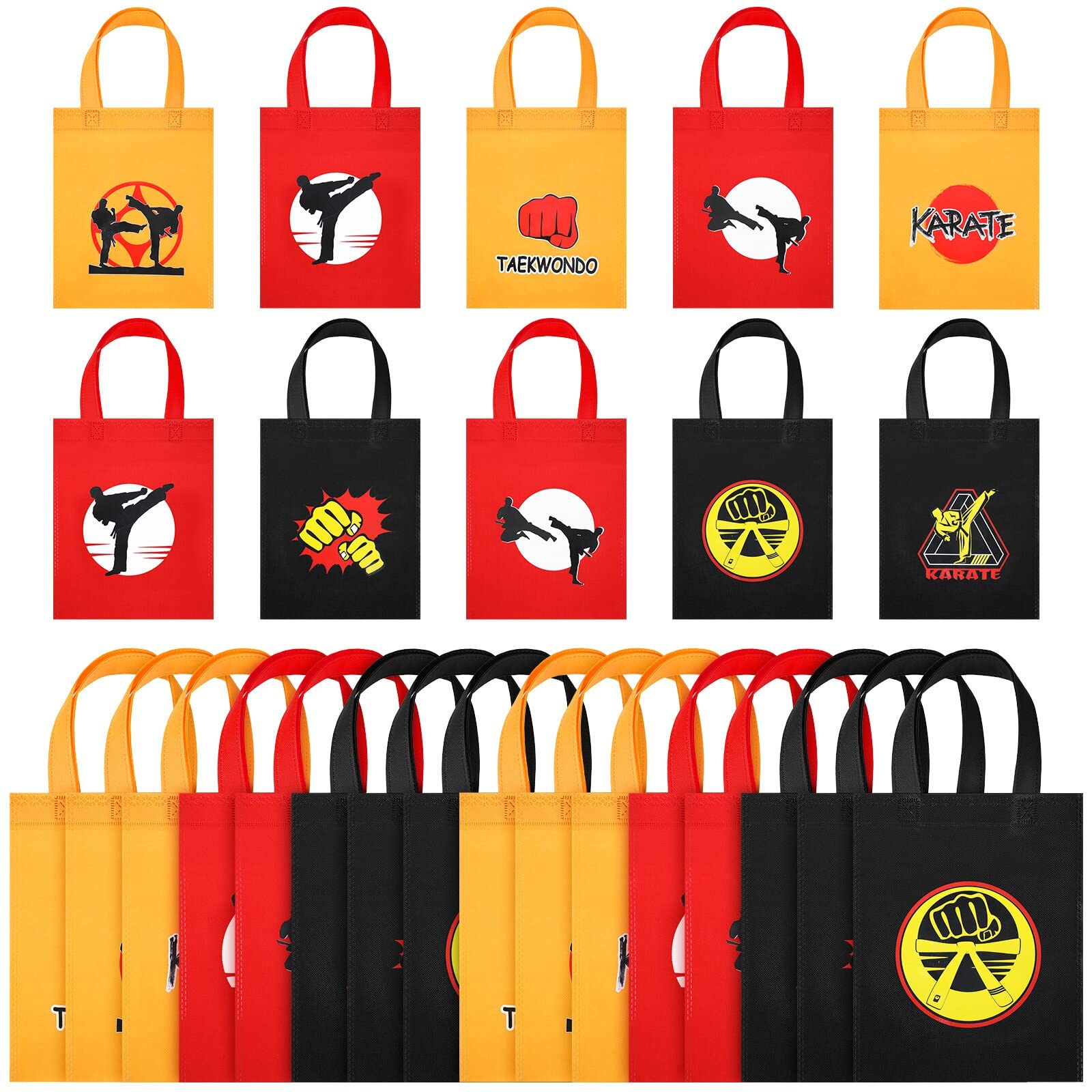 Kajaia 24 Pcs Taekwondo Party Favor Bag Taekwondo Party Gift Bags for Birthday Party Favor Supplies(Multiple Colors)