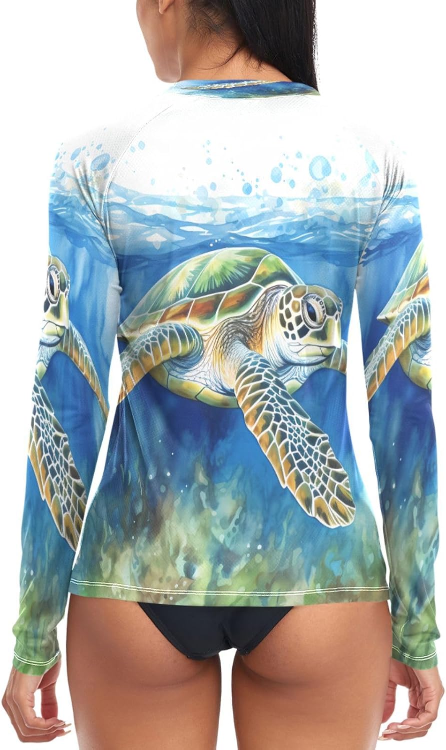 Women UPF 50+ Long Sleeve Rash Guard Dandelion Bubbles