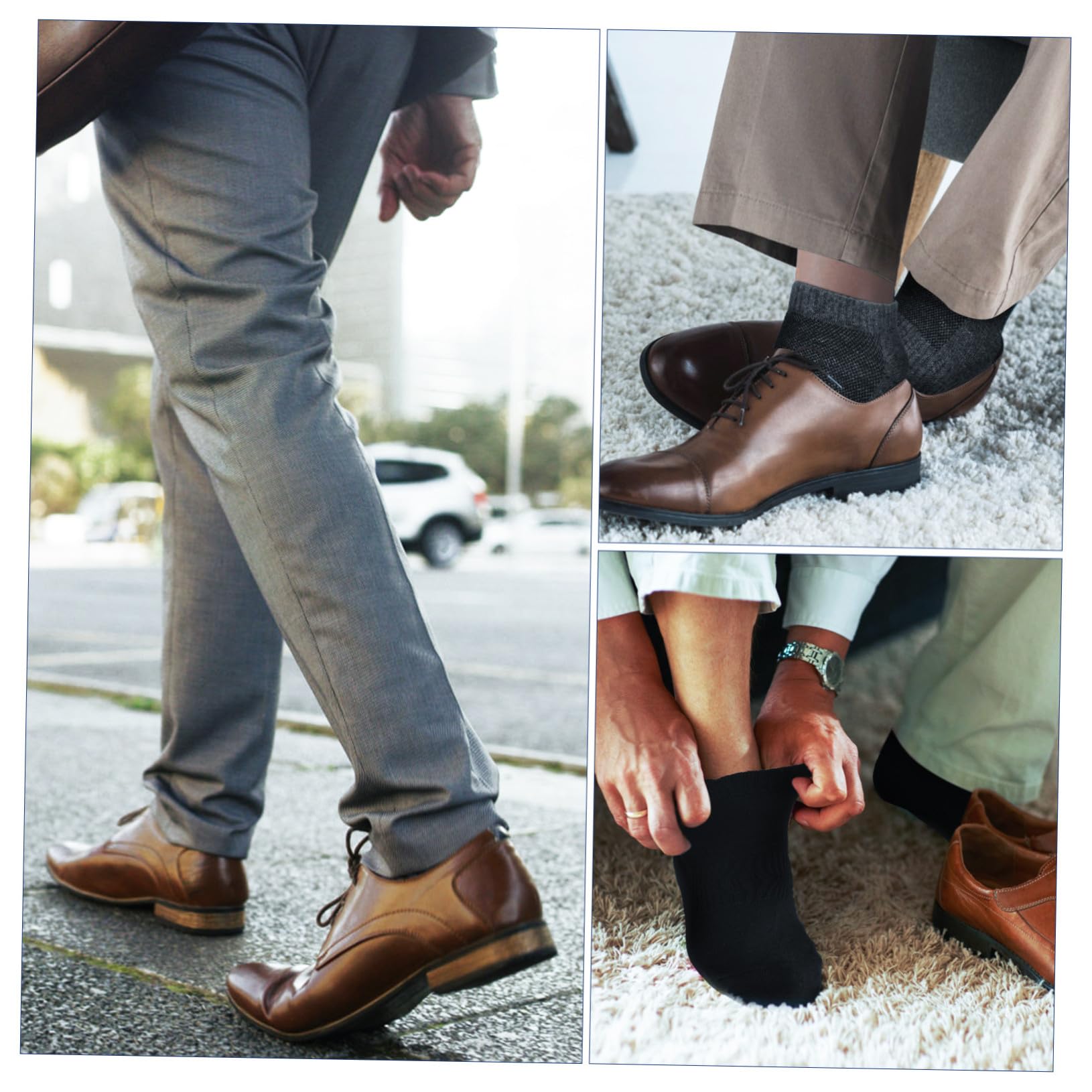 9 pares Calcetines Hombre Tobilleros Transpirables Algodón Soporte Elástico para Running Deportes Negro Gris