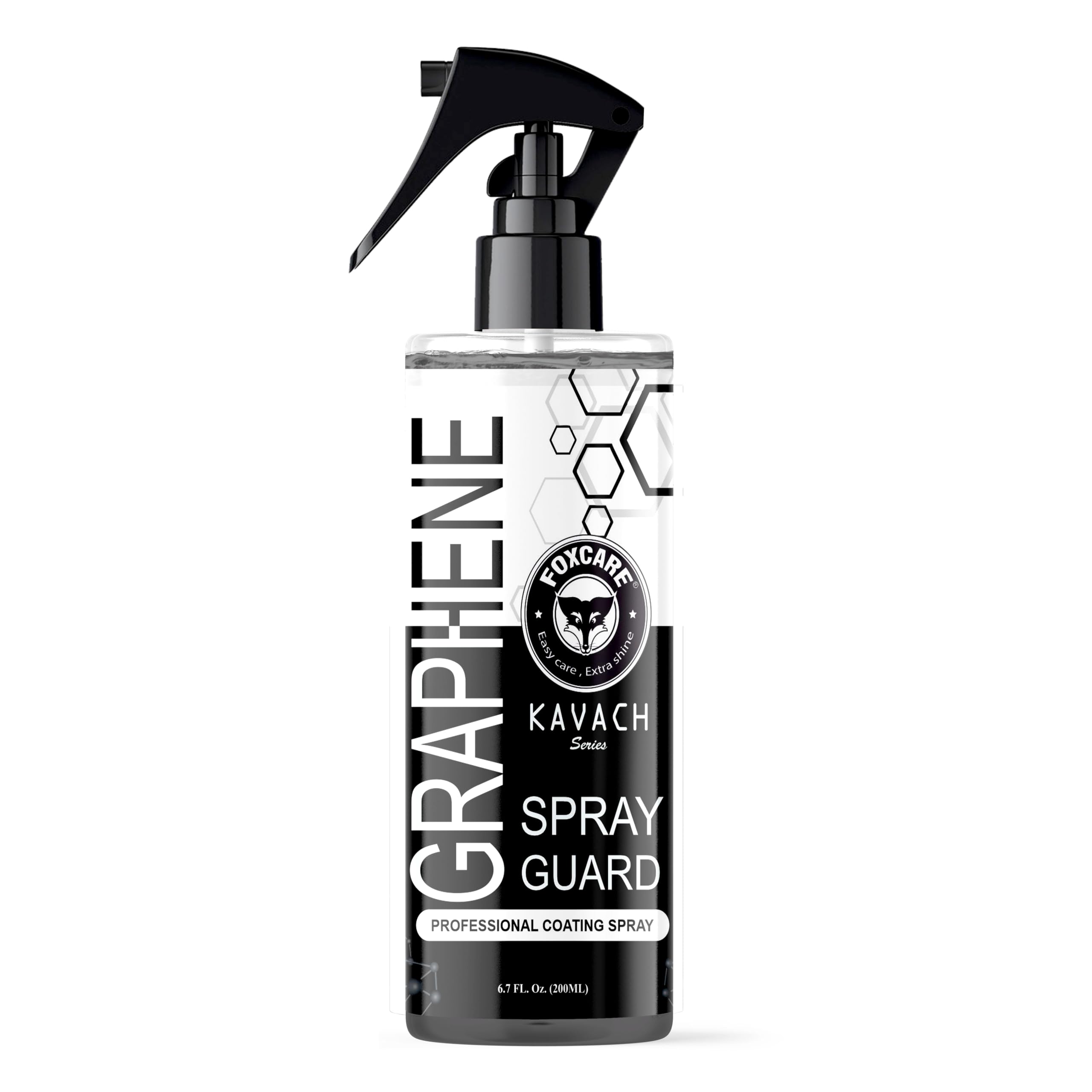 Graphene spray Guard for Car | Hydrophobic Spray With Extreme Gloss, Slickness & UV Protection - More Durable Than Car Polish, Wax Or Any Ceramic Coating For Car -200ML, Black and White