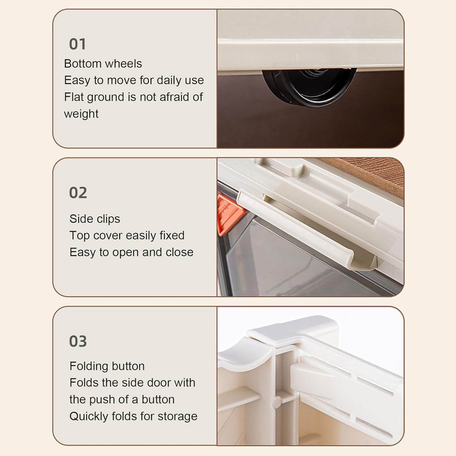 Pwshymi Large Foldable Plastic Storage Bins Convenient for Camping and Travel, Multipurpose Stackable Storage Box with Lid for Organizing Closet Space, PP Material 19.7x13.8x11.8in