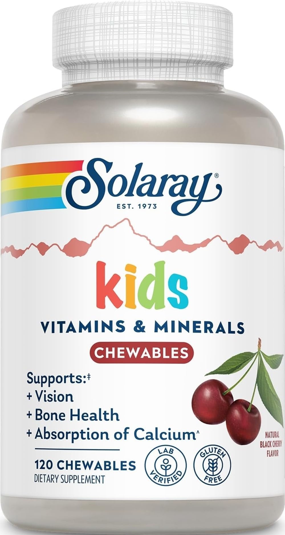 SOLARAY Children's Vitamins & Minerals Complete, Black Cherry (120 Chews, 60 Serv)