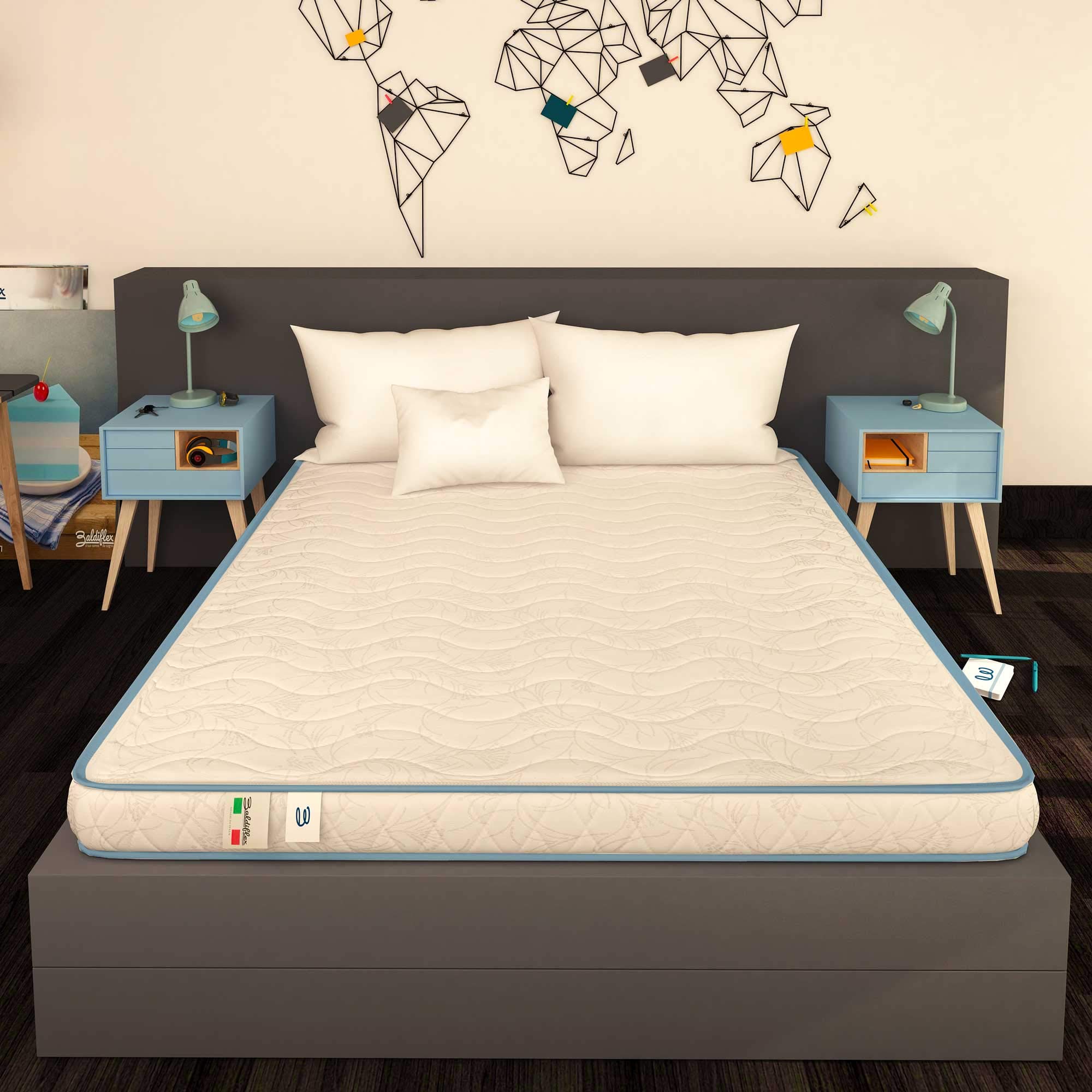 Baldiflex Materasso Singolo con Rivestimento Anallergico, misura 80x190 cm, H 10 cm Basic, Ortopedico Medio Rigido 100% Made in Italy