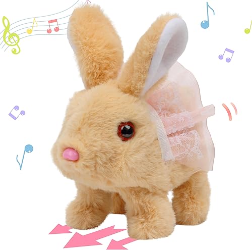 Miniatura 51 de Hopearl - Conejo saltarín con campana, interactivo, mascota electrónica de peluche con sonidos y movimientos, orejas que se mueven y nariz que se