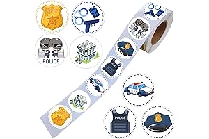 500PCS Police Car Party Favor Stickers