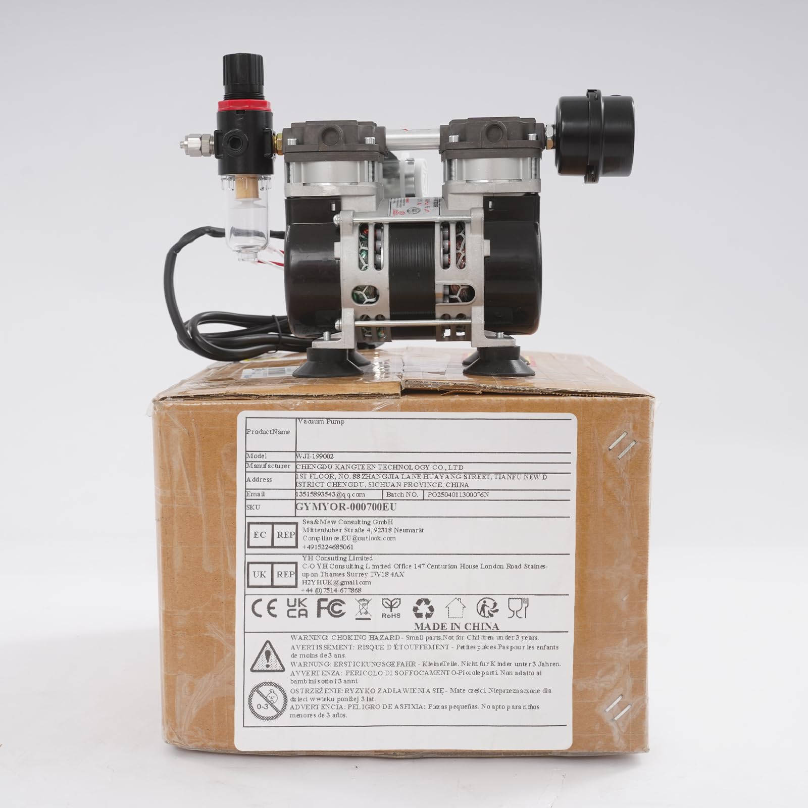Ölfreie Vakuumpumpe 230W Labor Membranpumpe Unterdruckpumpe 58L/min G1/4 Zoll 220V für Klimaanlage Kühlschrank Medizingerät Lackierung OL210A