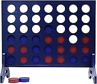 Vista 1 de Tailgating Pros Cuatro en una fila de color azul marino premium con funda de transporte - Juego de patio al aire libre de gran tamaño Jumbo