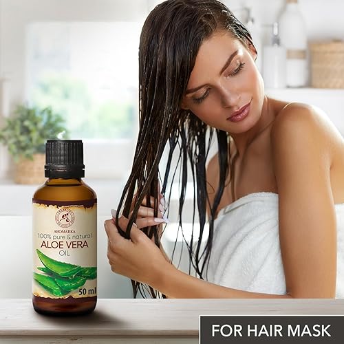 Miniatura 8 de AROMATIKA Aceite de aloe vera 1.7 fl oz (1.7 fl oz) - 100% puro y natural - Aloe Barbadensis - Brasil - Cuidado de la piel - Cuerpo - Crecimiento