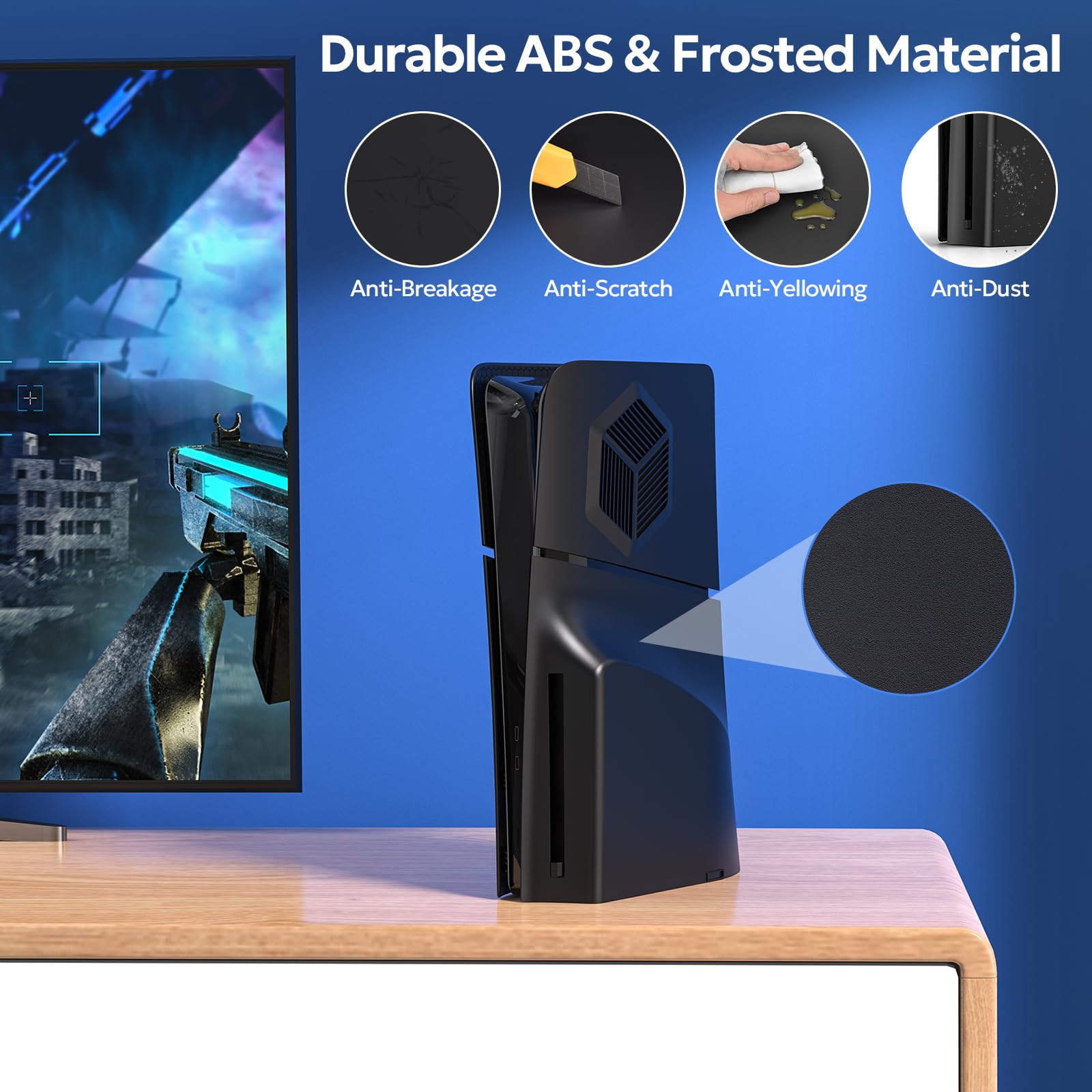 Frontalino Separato per PS-5 Silm Disc Edition, innoAura Cover Separata per PS-5 Silm con Prese di Raffreddamento, Antigraffio Antipolvere Protettiva per PS-5 Silm Piastre Silm per PS-5 Silm Disc