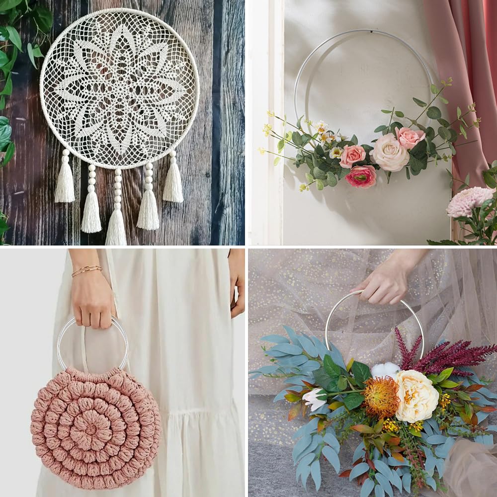 10 Cercles Métal 15cm Argent - Pour Macramé & DIY | Anneaux Attrape-Rêves