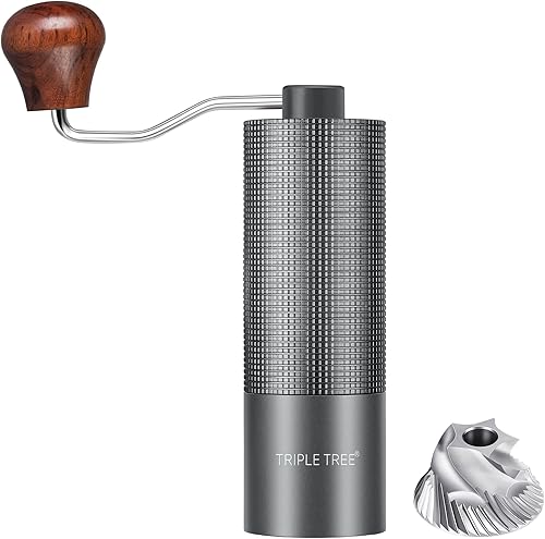 Molinillo de café manual con ajuste de grosor ajustable, capacidad de 0.71oz, molinillo de café de mano con CNC 420 de acero inoxidable, mango de