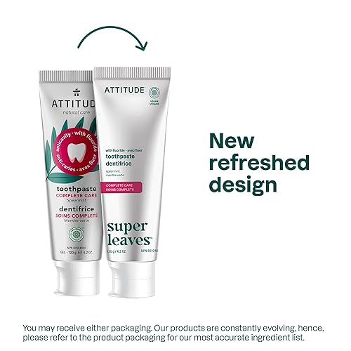 Miniatura 2 de ATTITUDE Complete Care Pasta de dientes con flúor, sabor a menta verde, vegana y libre de crueldad, sin azúcar, ingredientes a base de plantas y