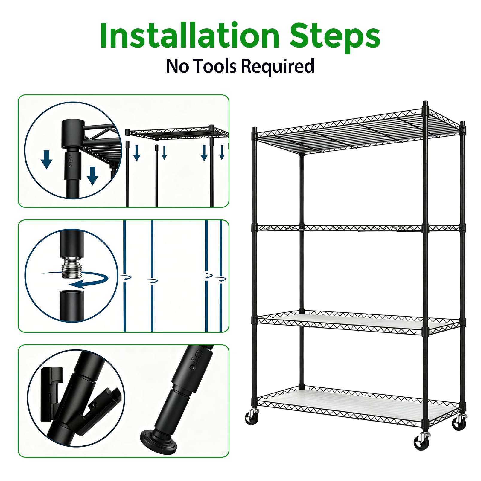 Soporte para plantas de 4 niveles con luz de cultivo, 60 x 35 x 120 cm. | estante metálico para plantas con luces de cultivo T8 de espectro completo de 36 W