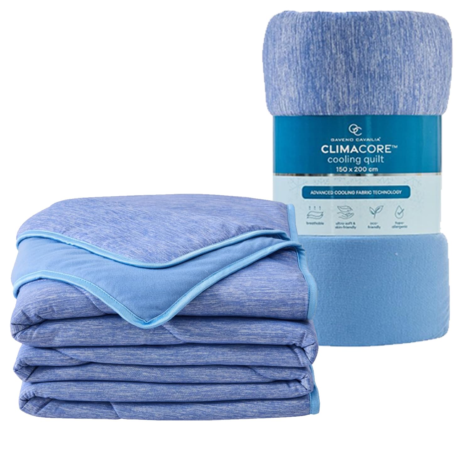 Brillars Cooling Quilt Comforter Lightweight & Breathable – Cool Feeling Summer Blanket for Bed & Sofa, Ideal for Night Sweats Hot Flushes, Menopause & Overheating (Blue, 150 x 200 Cm)