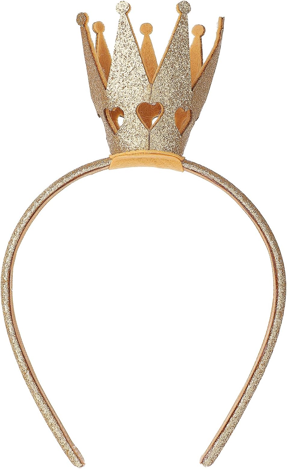 SibbaPrincess Tiaras for Little Girls Shiny Crown Headband Glitter Hairband Crystal Rhinestone Headwear Princess Head Band Beautiful Diamonds Queen Hair Accessories Fit Women Party Birthday (Gold)