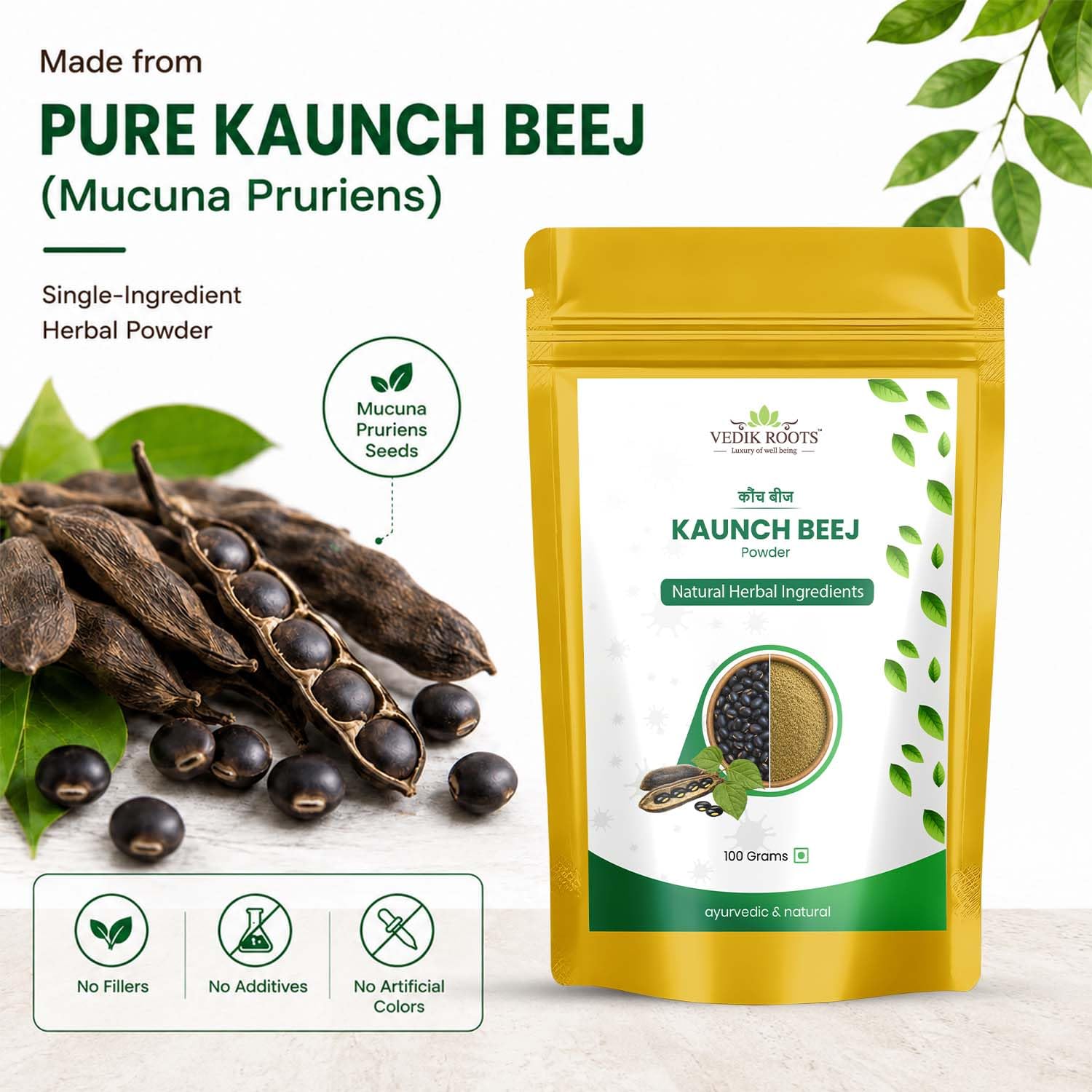Kaunch Beej Powder – Natural Ayurvedic Herb for Daily Wellness | 100% Pure & Vegan 100g(Pack of 1) — Amazon image 6