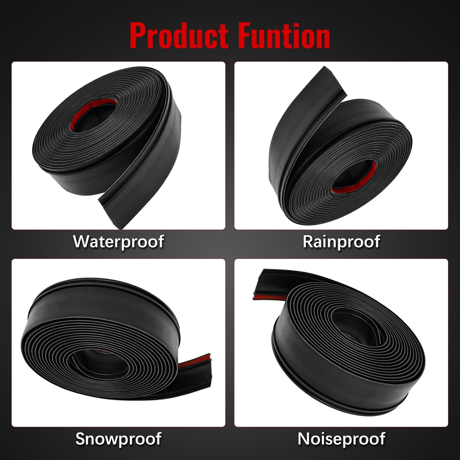 018-316 RV EK Slide Out Seal Base with 2-7/8" Wiper, Black Rubber 35ft EK Seal Base Weather Stripping Replacement, 35' X 3.66" X 0.5"
